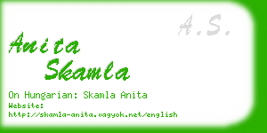 anita skamla business card